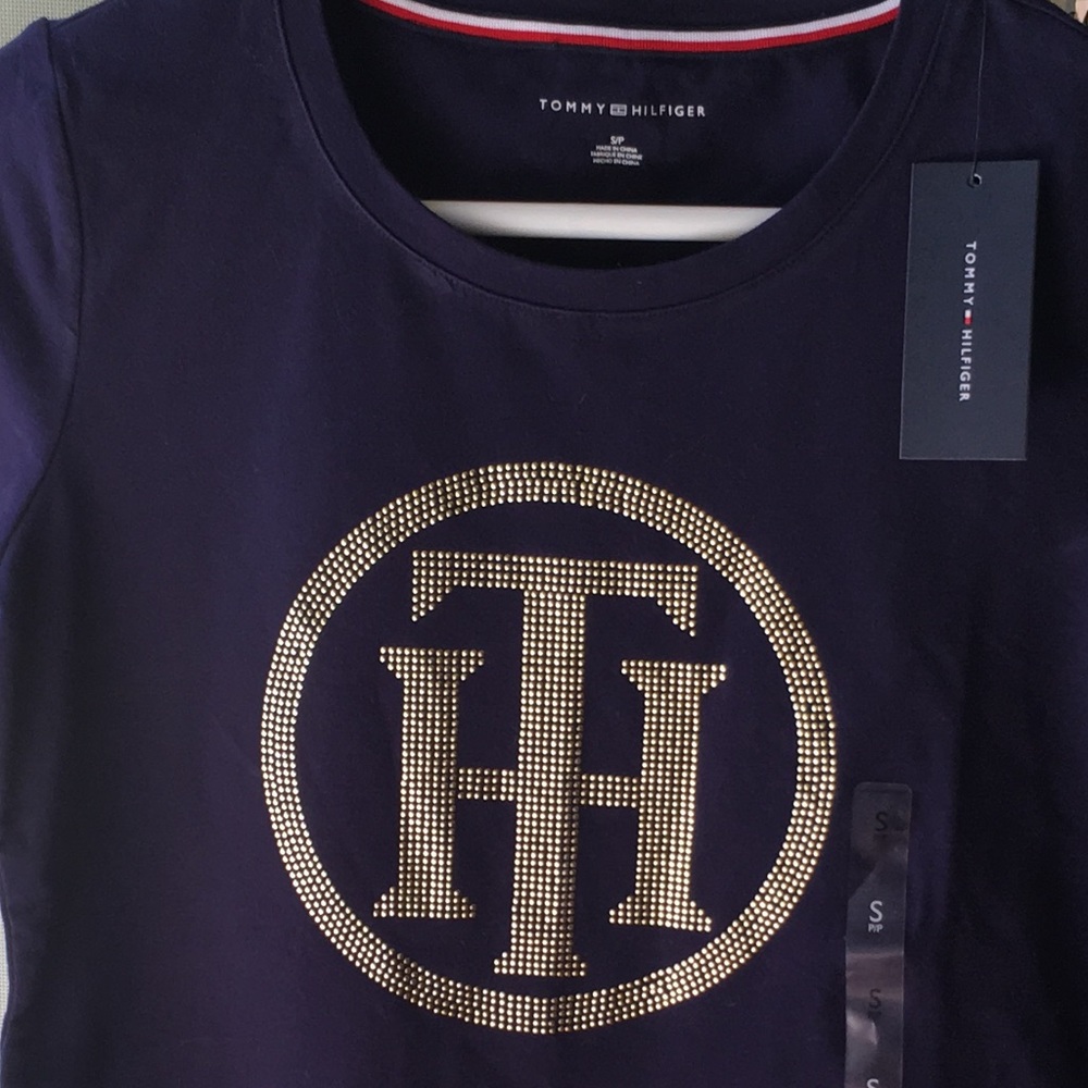 ✨NWT✨ Tommy Hilfiger Dark Blue Embellished Top CCO